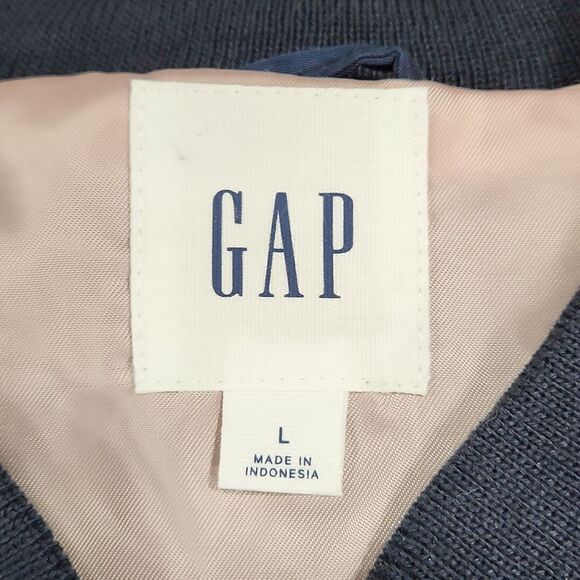 🧚♂️NWT Gap Blue Lined Zippered Lightweight Track Jacket Large - Picture 9 of 10